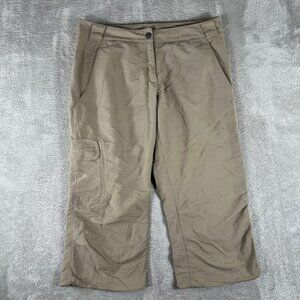 Salomon Hiking Pants Womens 12 Khaki Nylon Cargo Outdoor Capri Lightweight